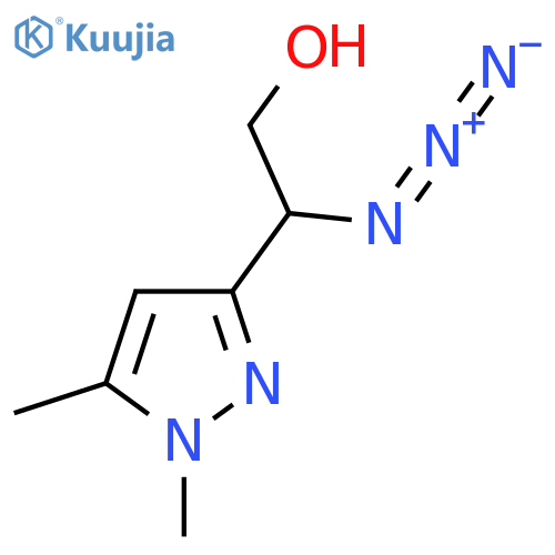 2-azido-2-(1,5-dimethyl-1H-pyrazol-3-yl)ethan-1-ol structure
