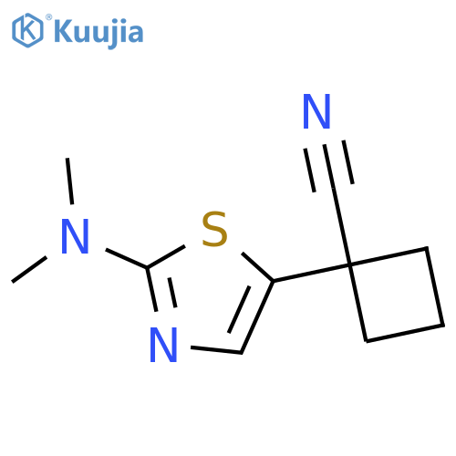 1-2-(dimethylamino)-1,3-thiazol-5-ylcyclobutane-1-carbonitrile structure