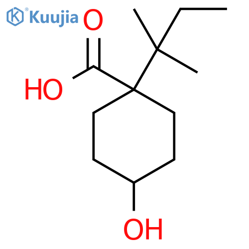 4-hydroxy-1-(2-methylbutan-2-yl)cyclohexane-1-carboxylic acid structure