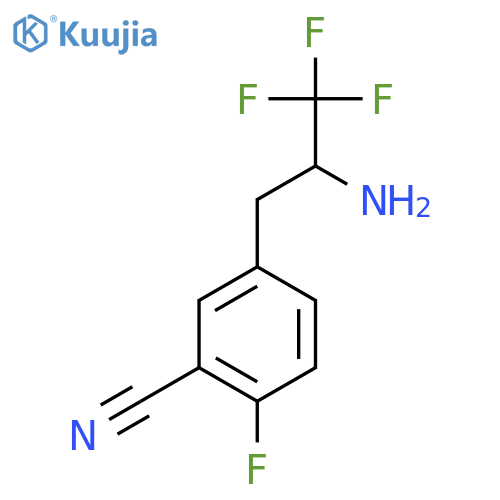 5-(2-amino-3,3,3-trifluoropropyl)-2-fluorobenzonitrile structure