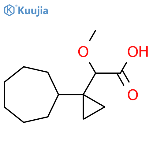 2-(1-Cycloheptylcyclopropyl)-2-methoxyacetic acid structure
