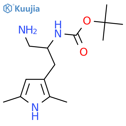 tert-butyl N-[1-amino-3-(2,5-dimethyl-1H-pyrrol-3-yl)propan-2-yl]carbamate structure