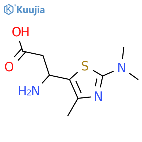 3-amino-3-2-(dimethylamino)-4-methyl-1,3-thiazol-5-ylpropanoic acid structure