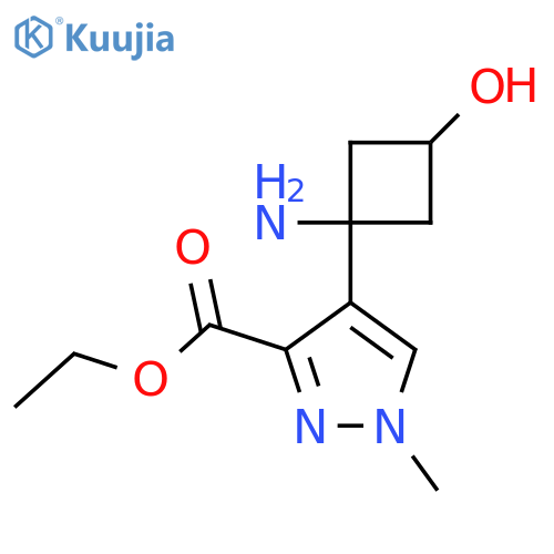 ethyl 4-(1-amino-3-hydroxycyclobutyl)-1-methyl-1H-pyrazole-3-carboxylate structure