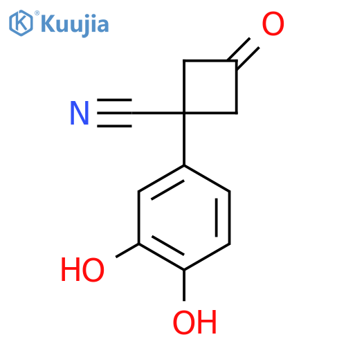 1-(3,4-dihydroxyphenyl)-3-oxocyclobutane-1-carbonitrile structure