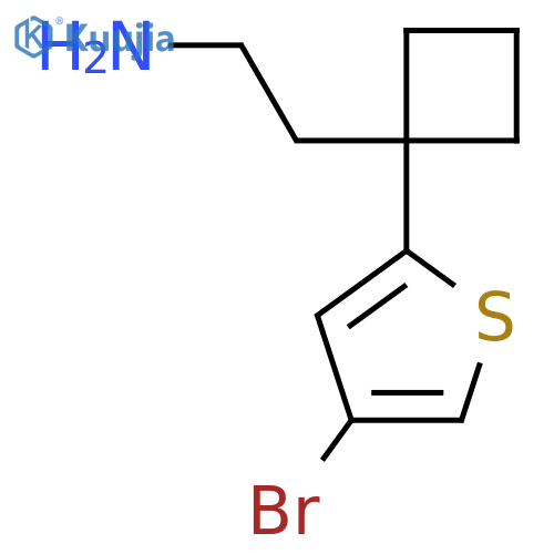 2-1-(4-bromothiophen-2-yl)cyclobutylethan-1-amine structure