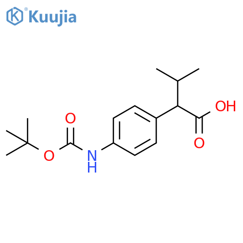 2-(4-{(tert-butoxy)carbonylamino}phenyl)-3-methylbutanoic acid structure