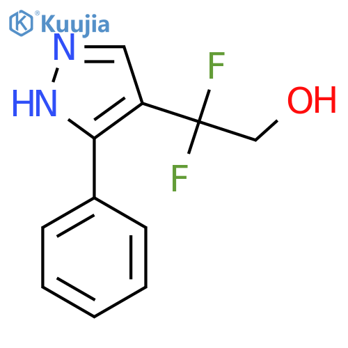 2,2-difluoro-2-(3-phenyl-1H-pyrazol-4-yl)ethan-1-ol structure