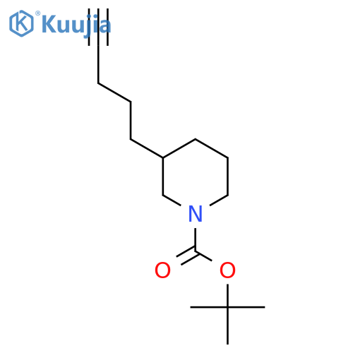 tert-butyl 3-(pent-4-yn-1-yl)piperidine-1-carboxylate structure