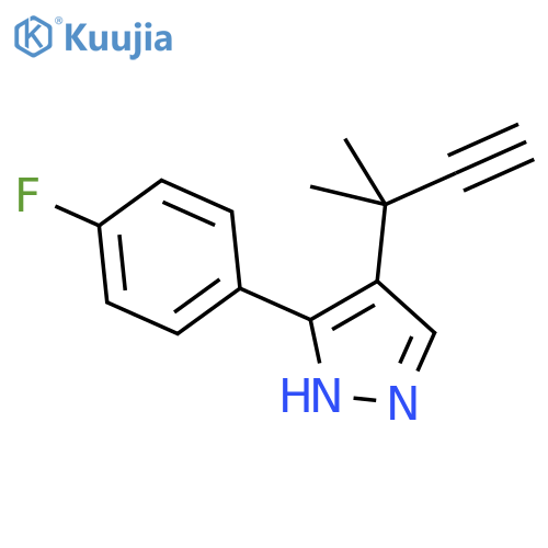 3-(4-fluorophenyl)-4-(2-methylbut-3-yn-2-yl)-1H-pyrazole structure
