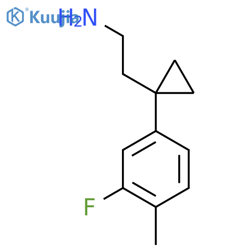 2-1-(3-fluoro-4-methylphenyl)cyclopropylethan-1-amine structure