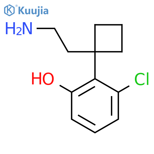 2-1-(2-aminoethyl)cyclobutyl-3-chlorophenol structure
