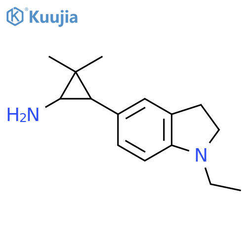 3-(1-ethyl-2,3-dihydro-1H-indol-5-yl)-2,2-dimethylcyclopropan-1-amine structure