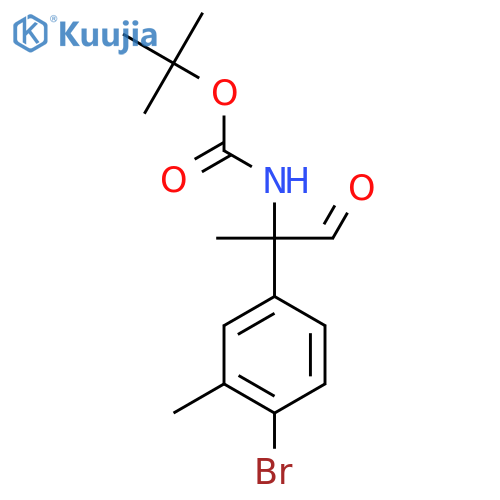 tert-butyl N-2-(4-bromo-3-methylphenyl)-1-oxopropan-2-ylcarbamate structure