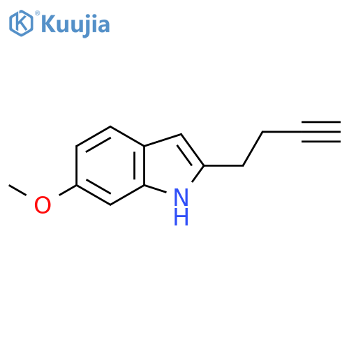 2-(but-3-yn-1-yl)-6-methoxy-1H-indole structure