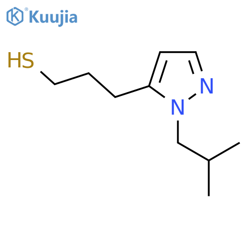 3-1-(2-methylpropyl)-1H-pyrazol-5-ylpropane-1-thiol structure