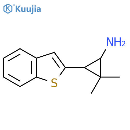 3-(1-benzothiophen-2-yl)-2,2-dimethylcyclopropan-1-amine structure