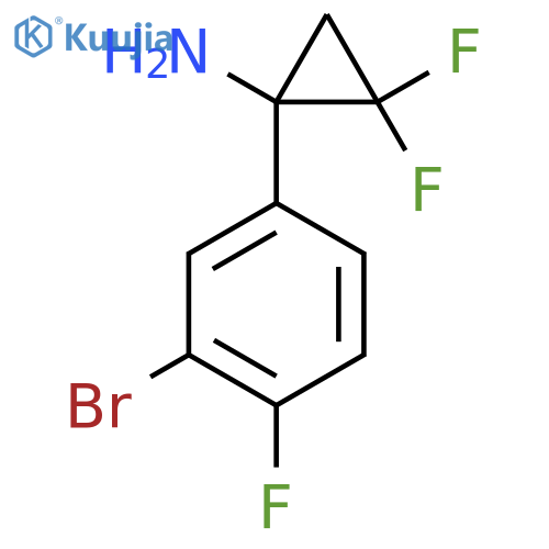 1-(3-bromo-4-fluorophenyl)-2,2-difluorocyclopropan-1-amine structure