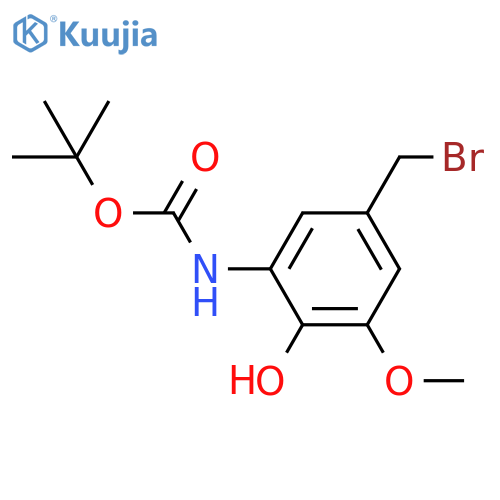 tert-butyl N-5-(bromomethyl)-2-hydroxy-3-methoxyphenylcarbamate structure