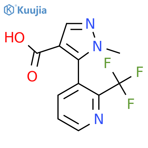 1-methyl-5-2-(trifluoromethyl)pyridin-3-yl-1H-pyrazole-4-carboxylic acid structure