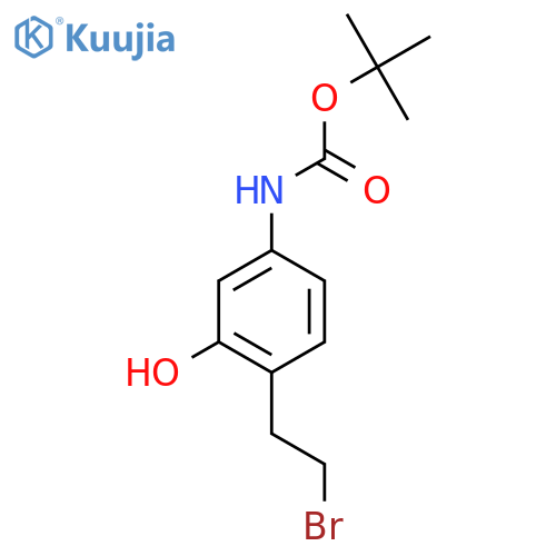 tert-butyl N-4-(2-bromoethyl)-3-hydroxyphenylcarbamate structure