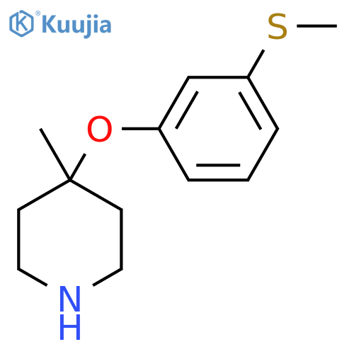 4-methyl-4-3-(methylsulfanyl)phenoxypiperidine structure
