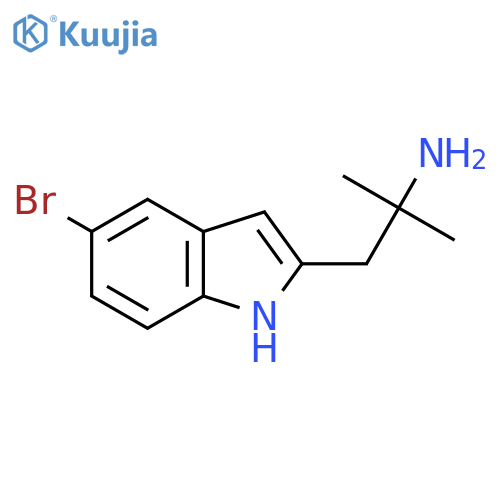 1-(5-bromo-1H-indol-2-yl)-2-methylpropan-2-amine structure
