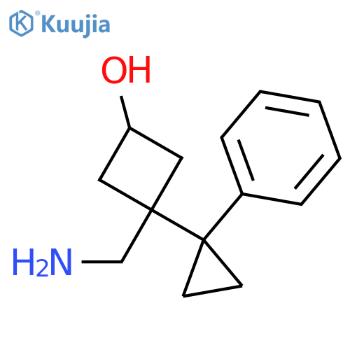 3-(aminomethyl)-3-(1-phenylcyclopropyl)cyclobutan-1-ol structure