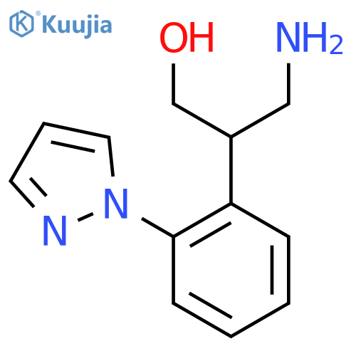 3-amino-2-2-(1H-pyrazol-1-yl)phenylpropan-1-ol structure