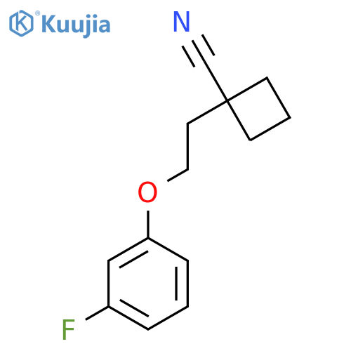 1-2-(3-fluorophenoxy)ethylcyclobutane-1-carbonitrile structure