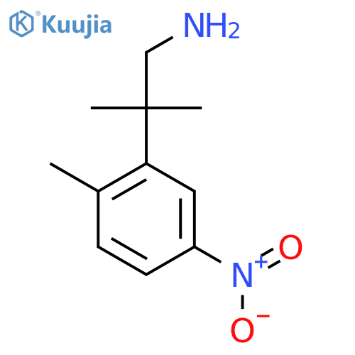 2-methyl-2-(2-methyl-5-nitrophenyl)propan-1-amine structure