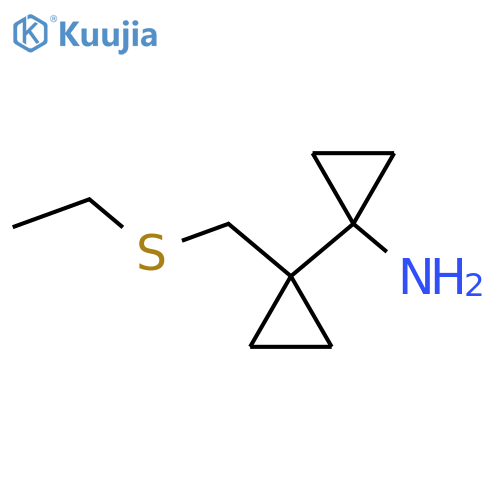 1-{1-(ethylsulfanyl)methylcyclopropyl}cyclopropan-1-amine structure
