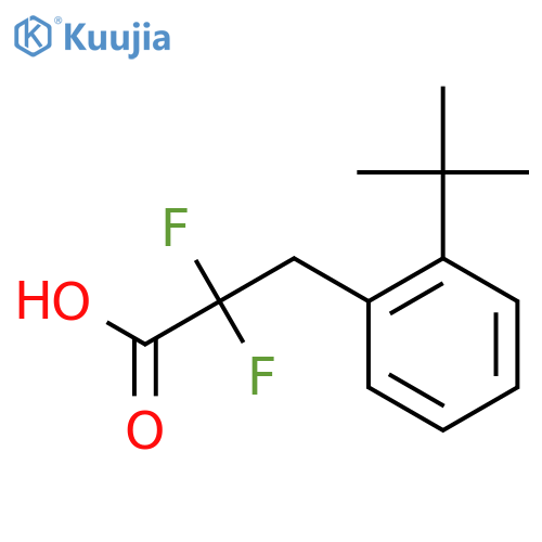 3-(2-tert-butylphenyl)-2,2-difluoropropanoic acid structure