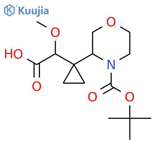 2-(1-{4-(tert-butoxy)carbonylmorpholin-3-yl}cyclopropyl)-2-methoxyacetic acid structure