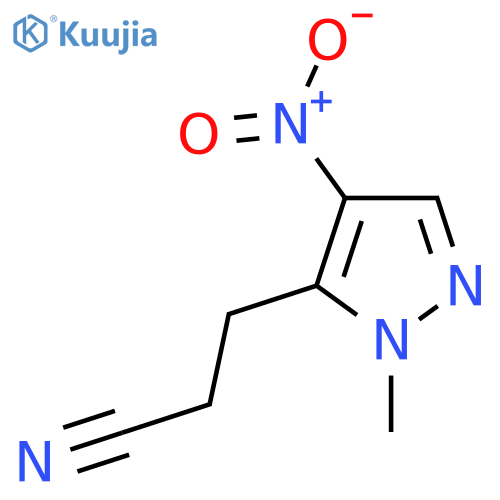 3-(1-methyl-4-nitro-1H-pyrazol-5-yl)propanenitrile structure