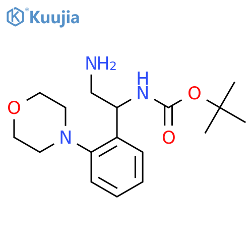 tert-butyl N-{2-amino-1-2-(morpholin-4-yl)phenylethyl}carbamate structure