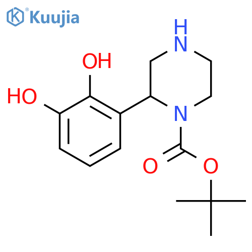 tert-butyl 2-(2,3-dihydroxyphenyl)piperazine-1-carboxylate structure