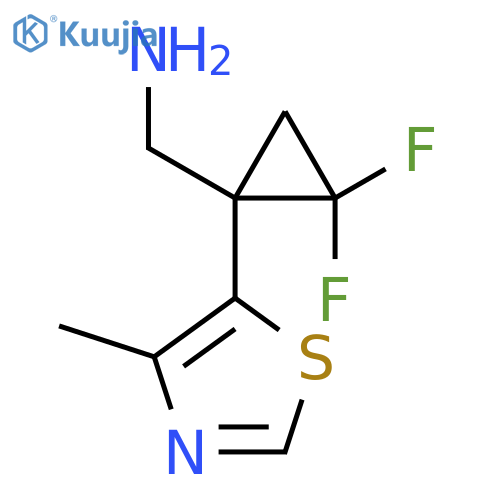 2,2-difluoro-1-(4-methyl-1,3-thiazol-5-yl)cyclopropylmethanamine structure