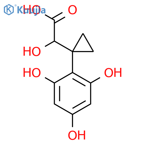 2-hydroxy-2-1-(2,4,6-trihydroxyphenyl)cyclopropylacetic acid structure
