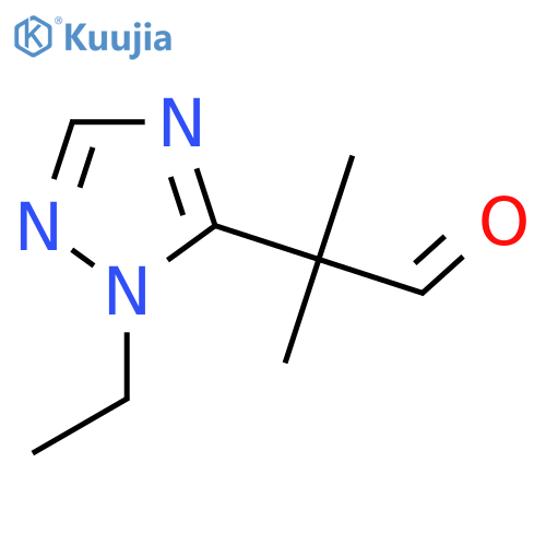 2-(1-ethyl-1H-1,2,4-triazol-5-yl)-2-methylpropanal structure