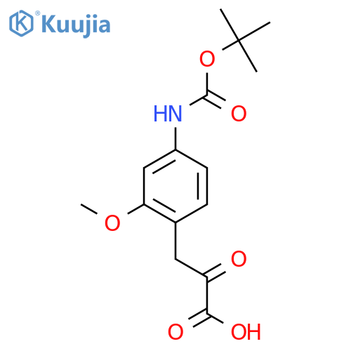 3-(4-{(tert-butoxy)carbonylamino}-2-methoxyphenyl)-2-oxopropanoic acid structure