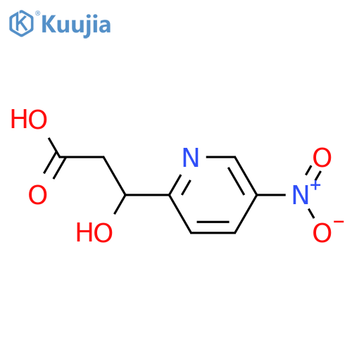 3-hydroxy-3-(5-nitropyridin-2-yl)propanoic acid structure