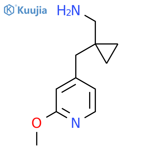 {1-(2-methoxypyridin-4-yl)methylcyclopropyl}methanamine structure
