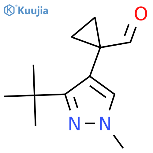 1-(3-tert-butyl-1-methyl-1H-pyrazol-4-yl)cyclopropane-1-carbaldehyde structure