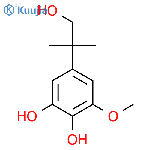 5-(1-hydroxy-2-methylpropan-2-yl)-3-methoxybenzene-1,2-diol structure