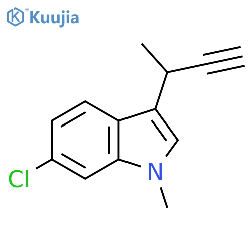 3-(but-3-yn-2-yl)-6-chloro-1-methyl-1H-indole structure