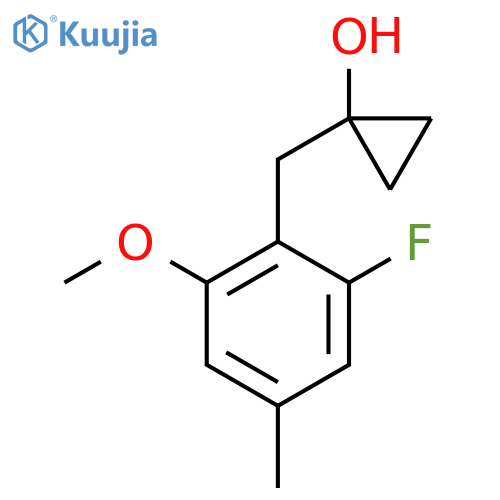 1-(2-fluoro-6-methoxy-4-methylphenyl)methylcyclopropan-1-ol structure