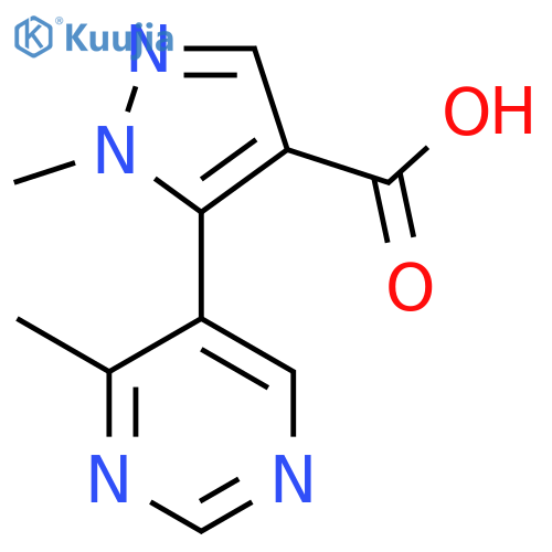 1-methyl-5-(4-methylpyrimidin-5-yl)-1H-pyrazole-4-carboxylic acid structure