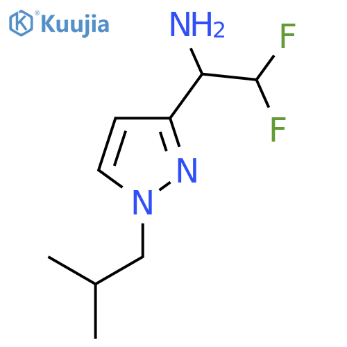 2,2-difluoro-1-1-(2-methylpropyl)-1H-pyrazol-3-ylethan-1-amine structure