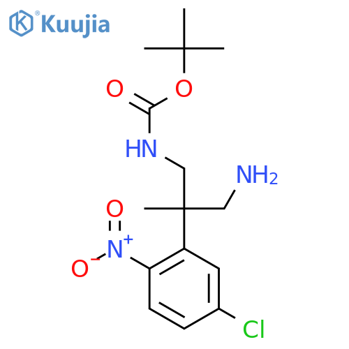 tert-butyl N-3-amino-2-(5-chloro-2-nitrophenyl)-2-methylpropylcarbamate structure